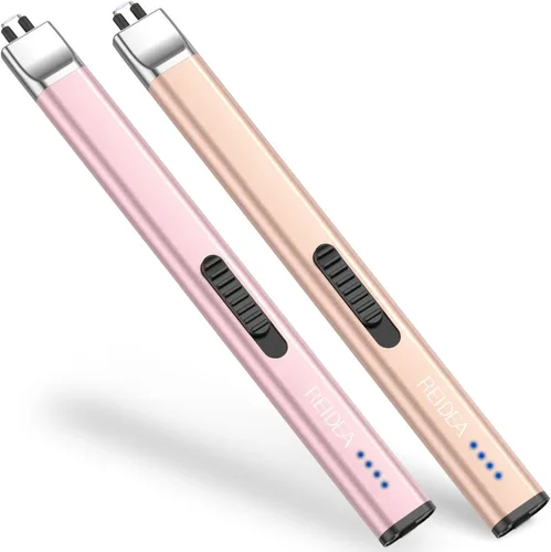 Miniatura 15 de REIDEA Encendedor eléctrico de regalo para los amantes de las velas, resistente al viento, sin llama, recargable por USB, encendedor retráctil