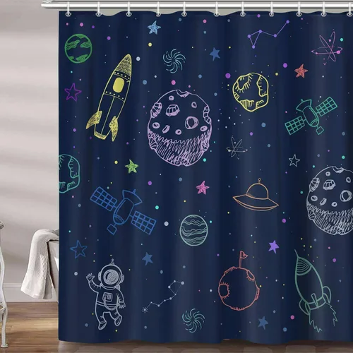 Miniatura 9 de Cortina de ducha con diseño de mariposas, diseño floral, moderna, femenina, para baño, accesorios de baño para niños con ganchos, 47 x 64 pulgadas