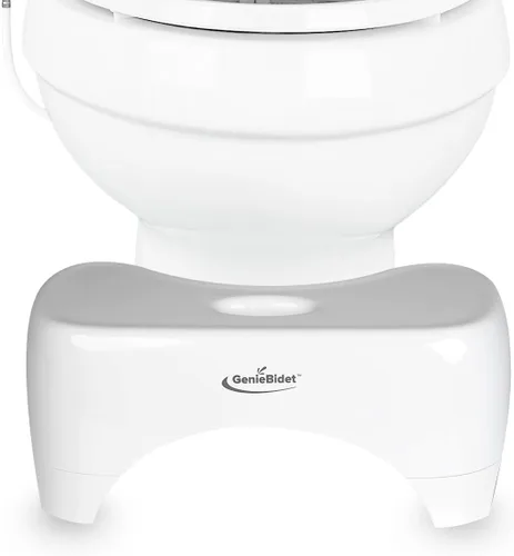 GenieBidet Taburete de inodoro de 7 pulgadas, taburete portátil para excrementos de 350 libras, taburete de baño antideslizante para niños y