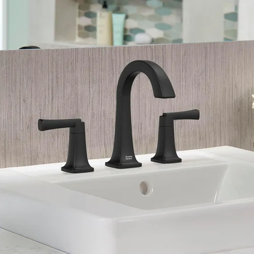 Miniatura 2 de American Standard Townsend 7353801.243, grifo de baño de 2 manijas generalizado de 8 pulgadas, 1.2 GPM, negro mate Mate negro