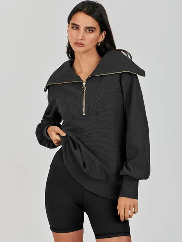 Miniatura 2 de ANRABESS Sudaderas con capucha para mujer, de gran tamaño, con cremallera de un cuarto, para adolescentes, niñas, ropa de moda Y2K