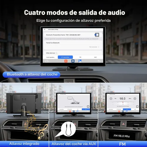 Miniatura 7 de Volam Pantalla Carplay de 9 pulgadas con Net-Flix YouTube y cámara de respaldo AHD Pantalla Android Auto inalámbrica mejorada Caja de video portátil