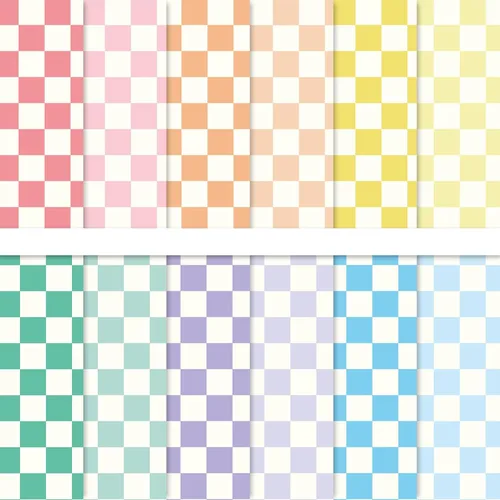 FYSUIMU 60 hojas de papel de patrón a cuadros A5 pastel tablero de ajedrez, álbum de recortes, papel especial a cuadros de doble cara para