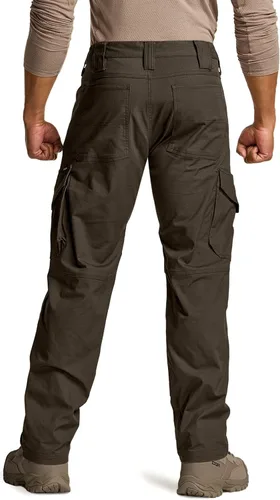 Miniatura 2 de CQR Men's Flex Ripstop Tactical Pants, Water Resistant Stretch Cargo Pants, Lightweight EDC Hiking Work Pants