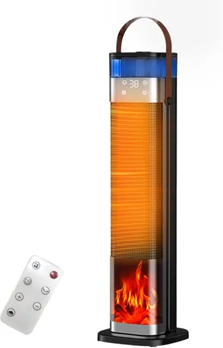 Calentador de espacio para interiores, calentador de cerámica PTC de 25 pulgadas y 1500 W con función de atomización y humidificación, 3 modos,