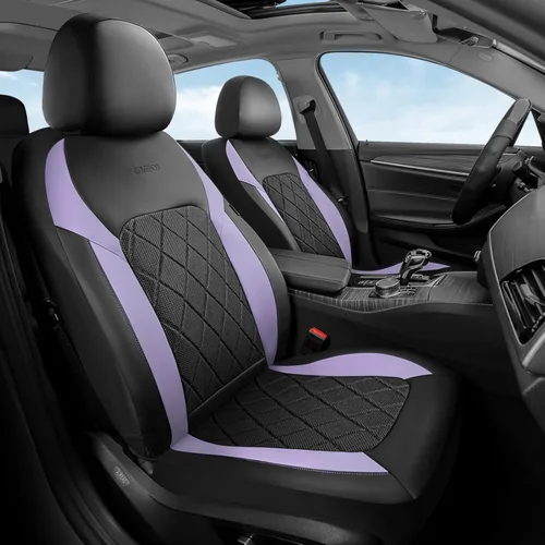 Miniatura 52 de Coverado Juego completo de fundas de asiento de automóvil, fundas de asiento negras para asientos delanteros y traseros de automóvil, protector