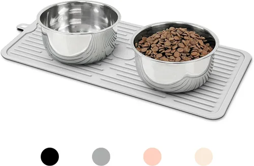 Miniatura 9 de Ptlom Mantel individual para mascotas para perros y gatos, antideslizante, impermeable, tapete de alimentación para perros que evita el Beige