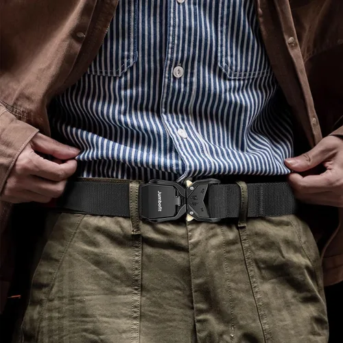 Miniatura 5 de Cinturón táctico para hombres y mujeres, cinturón de trabajo militar de nailon con hebilla de liberación rápida, regalo con bolsa Molle y clip