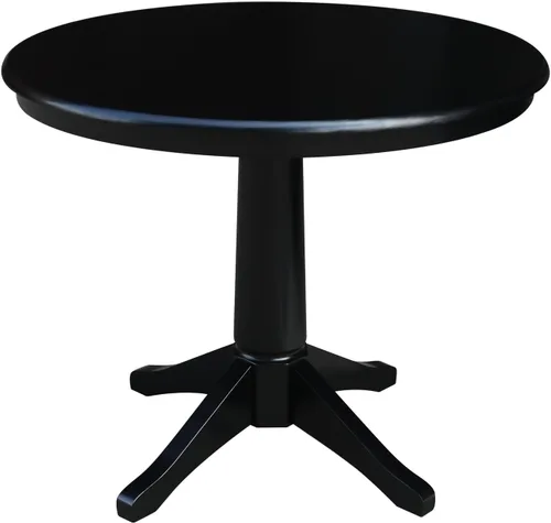 International Concepts - Mesa de pedestal redonda de 36 pulgadas, 28.9 pulgadas de alto, color negro