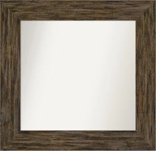 Miniatura 36 de Amanti Art Espejo personalizado, espejo de baño marrón Fencepost, espejo de pared o espejo de tocador de baño sobre el fregadero (27 x 27 pulgadas)