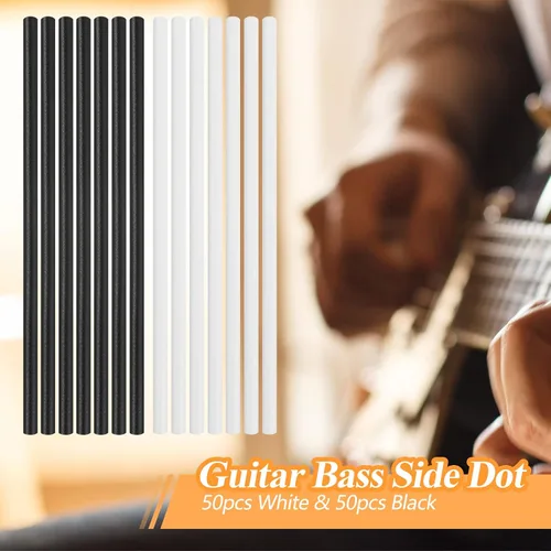 Miniatura 4 de 100 piezas de diapasón de guitarra, diapasón, punto lateral, instrumento musical, incrustaciones, puntos para bajo, 1.969 x 0.079 in, marcadores