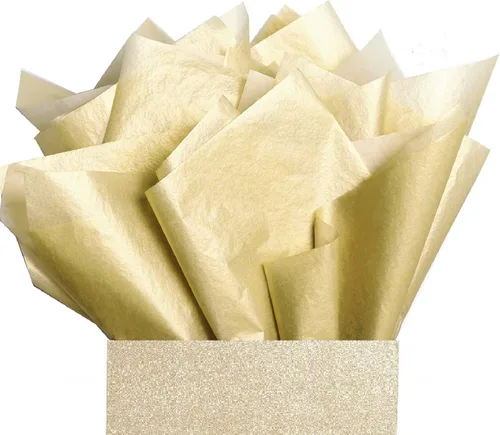 Miniatura 11 de UNIQOOO 100 hojas de papel de seda metálico premium oro rosa champán dorado a granel, papel de regalo para envolver regalos reciclable, accesorio