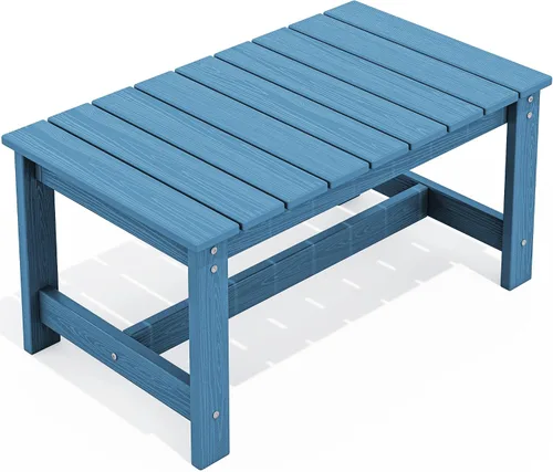 Miniatura 17 de SERWALL Mesa de centro para exteriores con agujero para sombrilla de 1.69 pulgadas, mesa de centro de polietileno de alta densidad para patio, Verde