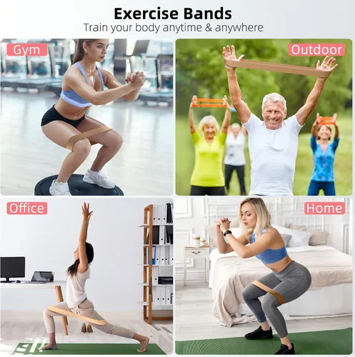 Miniatura 3 de Resistance Bands for Working Out, 5-Pack Elastic Exercise Bands for Strength Training, Stretching, Workout; Home Gym Equipment for Women Men