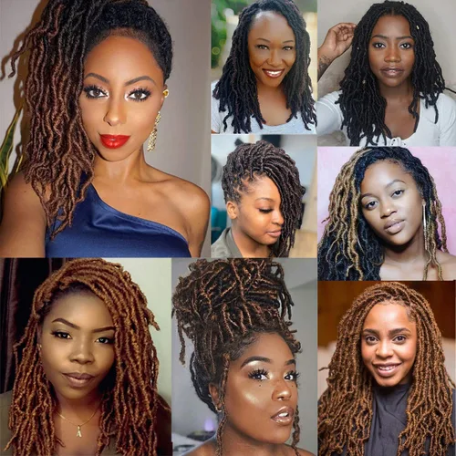 Miniatura 5 de Leeven 12 pulgadas, 108 hebras cortas y suaves trenzas de ganchillo para rastas de mariposa desgastadas, rastas negras rizadas de imitación
