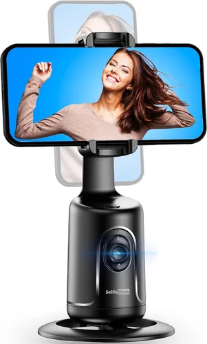 Soporte para teléfono de seguimiento automático, trípode de seguimiento facial, portátil todo en uno, palo inteligente para selfie con rotación de