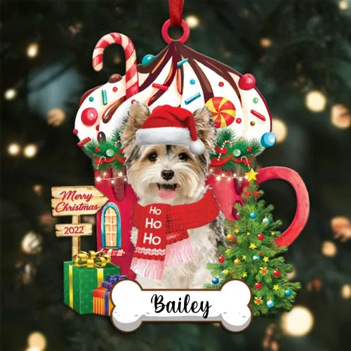 Miniatura 123 de Amantes de los perros de Navidad – Navidad de perros disponibles para muchos perros Shi Tzu – Adorno con forma personalizada, adorno de Navidad