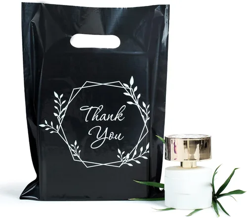 Miniatura 8 de Choice Marts - 100 bolsas de 1.5 mil de grosor, 9 x 12 pulgadas, bolsas de agradecimiento con asas extra brillantes, perfectas para mercancía