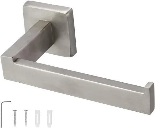 Miniatura 9 de TocTen Soporte de papel higiénico para papel higiénico para papel grande, hecho de acero inoxidable SUS 304 grueso, soporte de pared cuadrado Negro