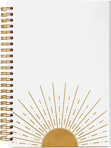 VNWEK Cuaderno abstracto bohemio en espiral de 5.5 x 8.3 pulgadas, diseño bohemio de mediados de siglo, con tapa dura, para notas de trabajo,