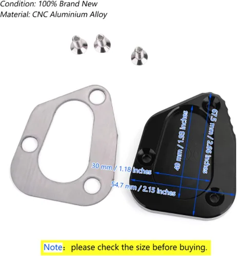Miniatura 2 de Qiilu Soporte lateral para ampliar el soporte, soporte de extensión de pie para FJR1300 FJR1300A/AS