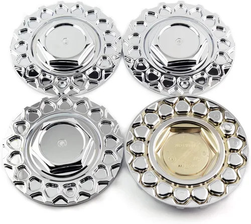 Miniatura 3 de Juego de 4 tapas centrales de rueda RS Style 5 de 6.614 in (6.61 pulgadas), color plateado cromado para rueda #09.24.08#247L169#135S170 Cromado Plata