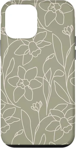Miniatura 16 de Poppy Flower Line Art Modern Leaves Boho Artichoke Green Case for iPhone 17