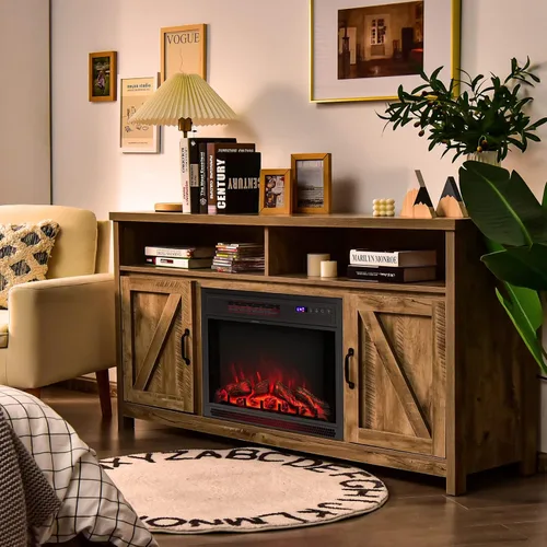 Miniatura 6 de ARLIME Chimenea eléctrica de 25 pulgadas para empotrar en la pared e independiente, calentador eléctrico de habitación de 1400 W para interiores