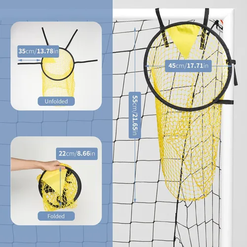Miniatura 2 de COCODE 2 piezas de portería de fútbol, redes portátiles de objetivo, equipo de práctica de pelota de fútbol de esquina, objetivo de tiro de fútbol