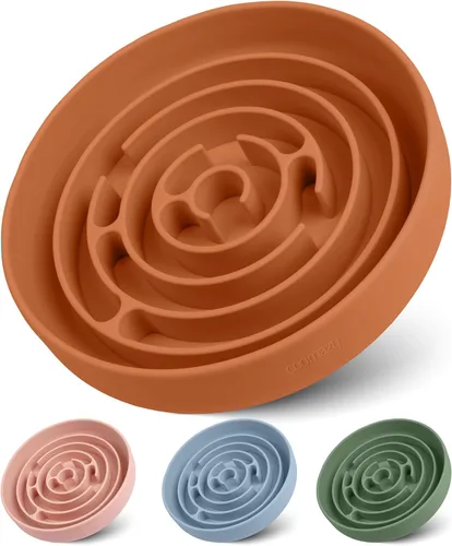 Miniatura 11 de Coomazy Cuencos de Alimentación Lenta para Perros, Cuenco de Silicona para Perros con Ventosas, Alimentador Lento y Diseño Antideslizante, Reductor