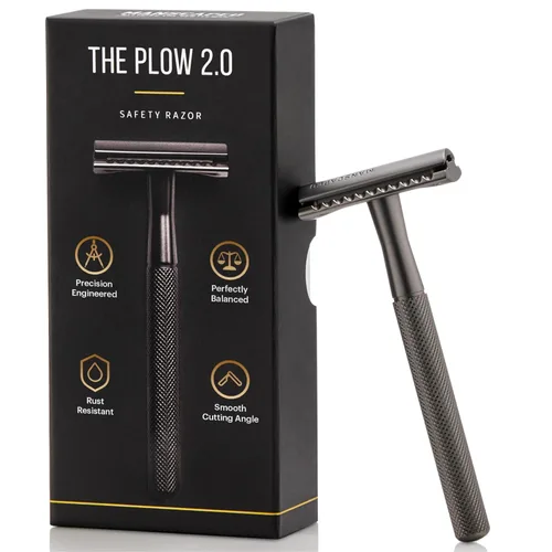 Miniatura 2 de MANSCAPED® The Plow® 2.0 & Power Shave Gel, paquete de afeitado facial para hombre con maquinilla de afeitar de seguridad de una sola hoja y gel