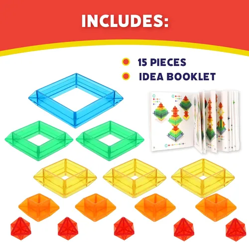 Miniatura 5 de Popular Playthings Sakkaro - Juguete apilable de geometría, rompecabezas de construcción de formas coloridas, regalo de aprendizaje para niños a