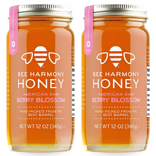 Miniatura 11 de Bee Harmony Miel de trébol cruda, 12 onzas (paquete de 2 tarros), fabricada en los Estados Unidos