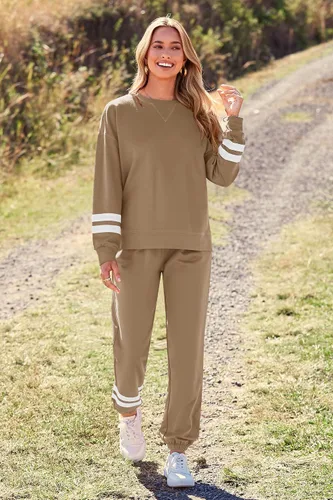 Miniatura 128 de Prettygarden - Conjunto de pijama de dos piezas para mujer, diseño de teñido anudado, sudadera informal de manga larga con pantalones largos, ropa