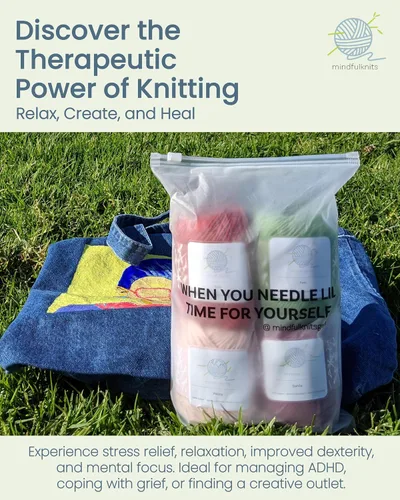 Miniatura 6 de mindfulknits - Kit de tejido de toalla para principiantes - Incluye hilo de tejer 100% algodón + agujas de tejer circulares y aguja de hilo