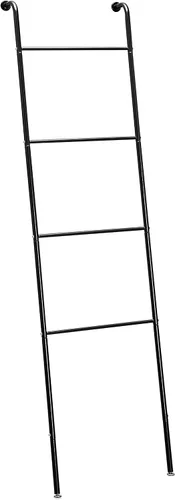 Miniatura 3 de SunnyPoint Escalera inclinada clásica para el hogar, baño, dormitorio, armario (BLK)