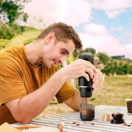 Miniatura 2 de i Cafilas Máquina de café espresso portátil autocalentable Cafetera a batería para acampar sin electricidad Café molido 2 en 1 y cápsula NS 19