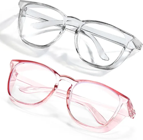 Miniatura 6 de Elegantes gafas de seguridad para mujeres y niñas, gafas anti-vaho, gafas protectoras, gafas transparentes Azul + rosa