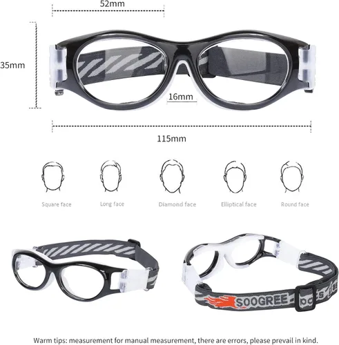 Miniatura 2 de SooGree Gafas deportivas para niños – Gafas de baloncesto y fútbol – Gafas de seguridad para niños – Anteojos antigolpes – Marco 7-14