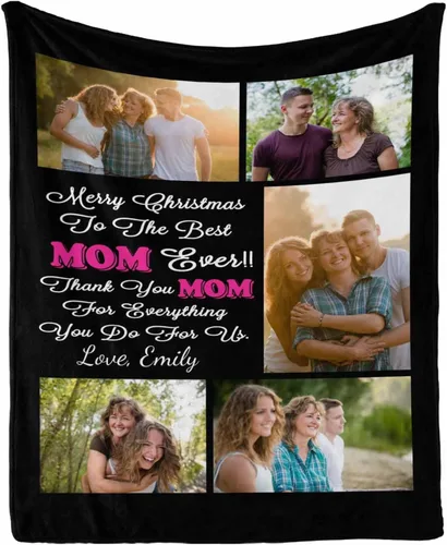 Miniatura 27 de InterestPrint Regalos personalizados para mamá, manta personalizada con fotos y fotos familiares, regalos de cumpleaños para el día de la madre