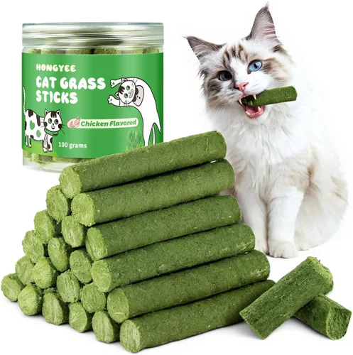 20 bocadillos de hierba para gatos (3.53 oz), aperitivos liofilizados, hierba gatera, para el cuidado dental del gato y eliminación de bolas de