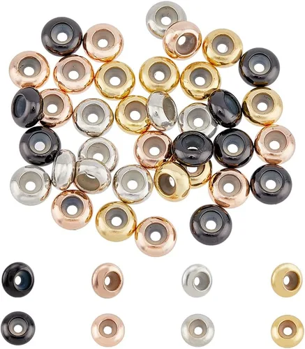 Miniatura 10 de SUPERFINDINGS 60 cuentas de tapón de 0.157 pulgadas (0.157 in), cuentas redondas de goma, 3 colores, cuentas deslizantes, inserto, tapón de goma