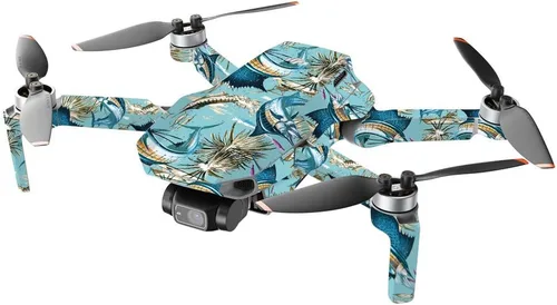 Miniatura 2 de MightySkins - Compatible con DJI Mini 2 Dron portátil - Island Fish Funda protectora de vinilo duradera y única Fácil de aplicar, quitar