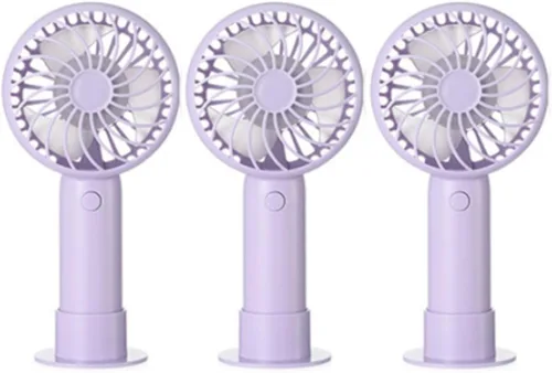 Miniatura 10 de Tujoe Mini ventilador de mano potente de 3 velocidades, ventilador personal pequeño portátil recargable con base USB para mujeres, maquillaje
