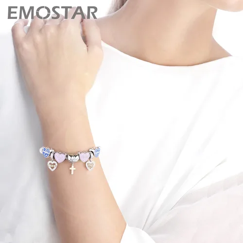 Miniatura 5 de EMOSTAR Dijes temáticos para el día de la madre, plata de ley, madre, padre, hija, hijo, nana, esposa, marido, madrina, corona de mamá, cuentas