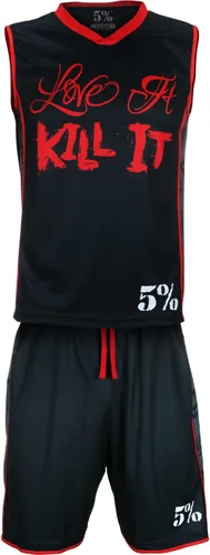 Miniatura 5 de 5% Nutrition Rich Piana Love It Kill It - Camiseta de baloncesto roja y negra