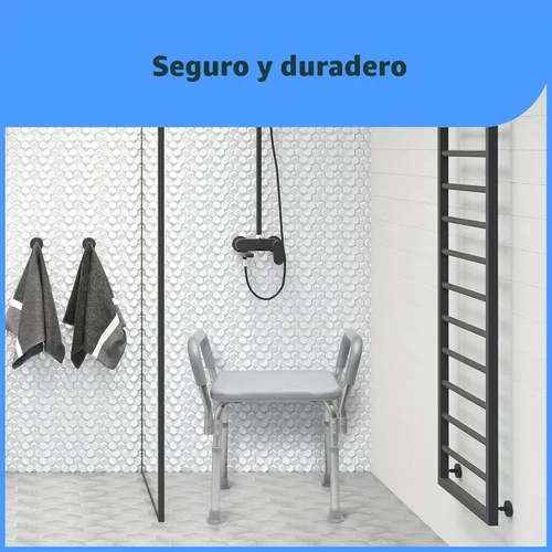 Miniatura 6 de Medline Silla de ducha sin respaldo con brazos, capacidad de 350 libras, banco, taburete, asiento para ancianos, adultos mayores independientes