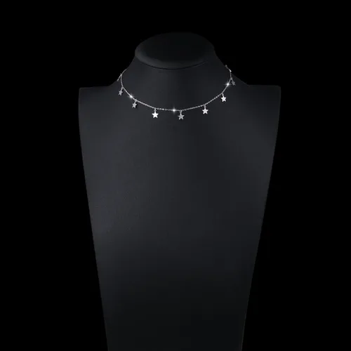 Miniatura 2 de Gargantilla de plata esterlina con colgante de cadena de disco para mujer, 13+3 pulgadas