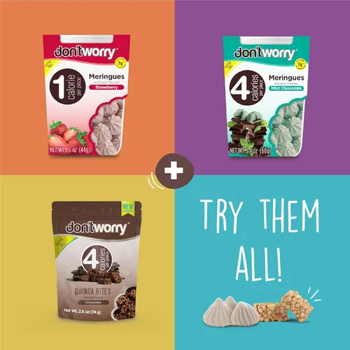 Miniatura 6 de Don't Worry Bocados orgánicos de quinua Sabor a nuez de chocolate y almendras Caramelo sin azúcar, 4 calorías por pieza, galletas cetogénicas