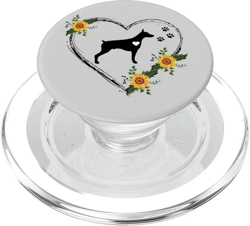 Miniatura 7 de Doberman - PopSockets intercambiables con huellas de patas en color gris